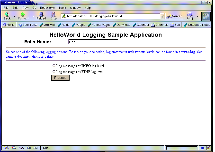 A screen shot of the front page
